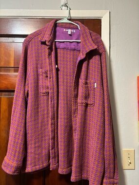 Urban Outfitters Purple and Orange Houndstooth Blazer Jacket